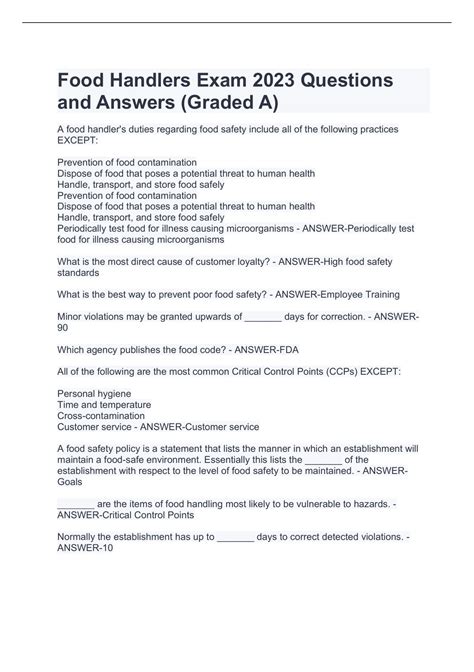 how hard is the nyc food handlers test|food handlers questions and answers.